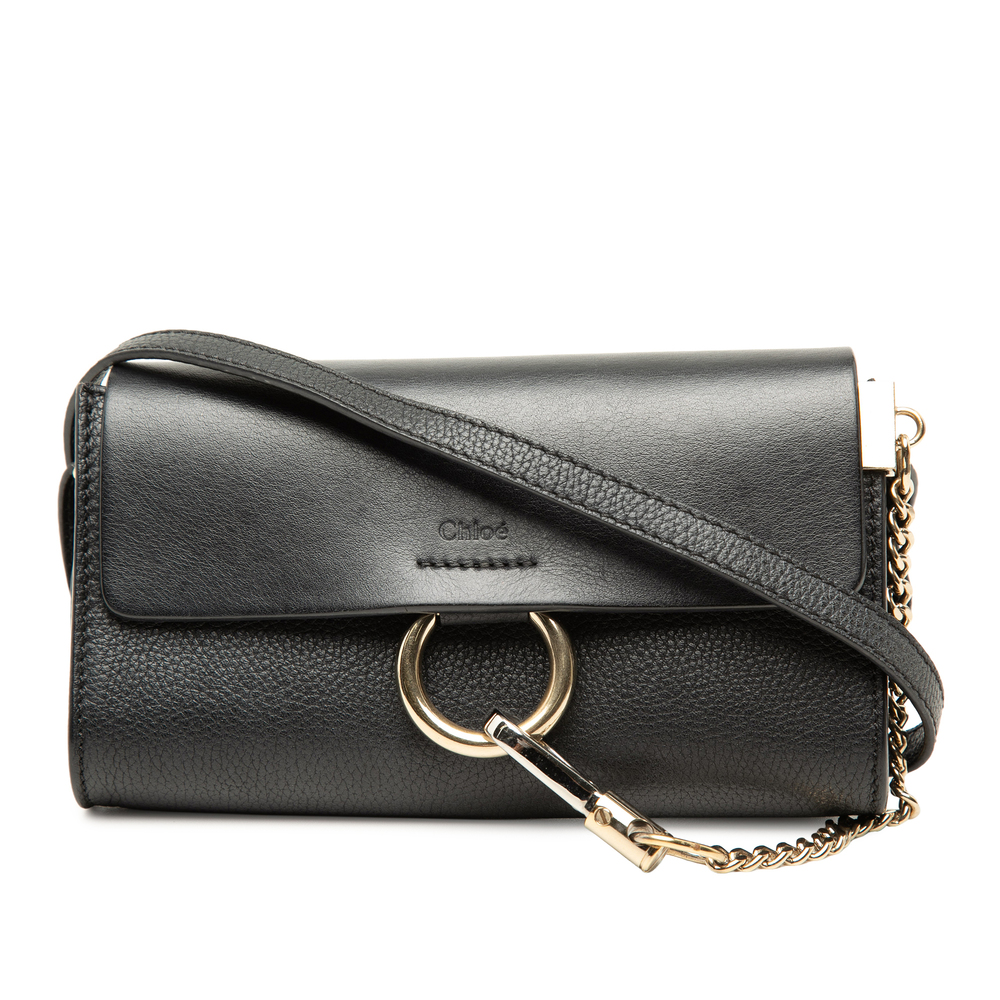 Pre-Loved Chloé Mini Smooth and Grained Calfskin Faye Chain Crossbody